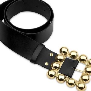 Cynthia Rowley Black Belt with Bold Gold Accents